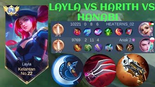 LAYLA VS HARITH VS HANABI❗BUILD ONE SHOT ENEMY DELETE! GAME HARD | build top 1 global Layla