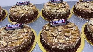 Chocolate snickers cake