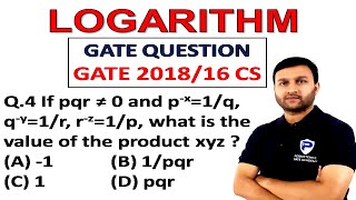 GATE-CS 2018/16  LOG QUES|  If pqr ≠ 0 and p-x=1/q, q-y=1/r, r-z=1/p| Logarithms I GATE APTITUDE