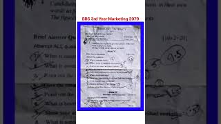 Bbs 3rd year Marketing Question paper 2079 ♥️😍 Fundamental of Marketing bbs 3rd year question paper