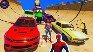 SPIDER-MAN’S RAMP STUNTS WITH COLORFUL RIDE! 🕷️🔥 | GTA V