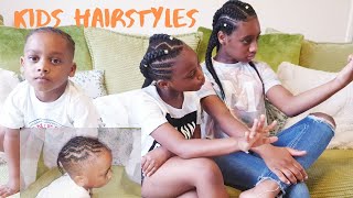 HOW TO: FEED IN BRAIDS ON KIDS // HOW I DO MY 3 KIDS HAIR // BOYS CORNROW HAIRSTYLE