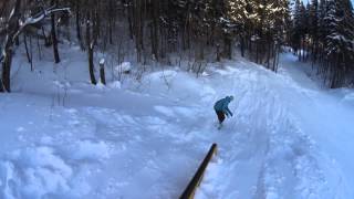 «По лайту» Snowboarding in the Kirov Wood Park. Light session