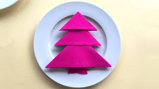 Servietten falten Weihnachten: Weihnachtsbaum - Weihnachtsdeko selber machen aus Servietten 🎄