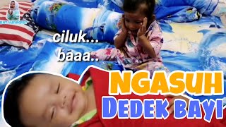 BALITA NGASUH BAYI ! Serunya Dek Qist bantu Mami Indri Ngasuh Dedek Haslam