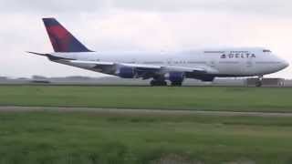 ✈Boeing 747-400 Delta Air Lines - Landing at Amsterdam Schiphol