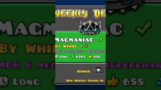 Magmaniac 100% (Insane demon) My hardest. #geometrydash