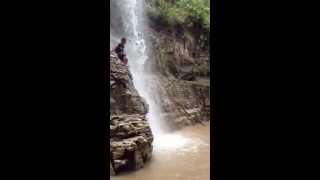 Jumping off a mini #waterfall in #Guam