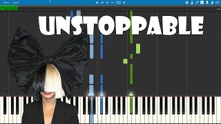 Unstoppable - Sia Piano Tutorial (Synthesia)