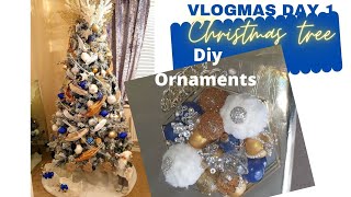 VLOGMAS DAY 1/ CHRISTMAS TREE! DIY ORNAMENTS/ CHRISTMAS 2020!!!