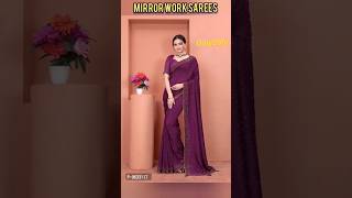 mirror work sarees 2023 #shorts #shortsfeed