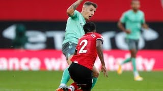 Lucas Digne red card / VAR / Southampton vs Everton highlights /