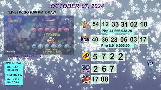 [LIVE] PCSO 9:00 PM DRAW - OCTOBER 07, 2024 LOTTO RESULTS