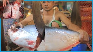 Nice Cutting Style | Big Pangas Fish Cutting By Expert Fish Cutter | Bangladesh Fish Market