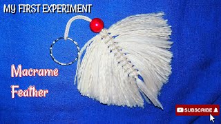 DIY Macrame Feather, Macrame Leaf, Gantungan Kunci Daun, Keychain, Keyring