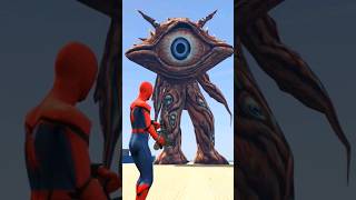 GTA V: SPIDERMAN😍 VS GIANT MONSTER 😳#shorts