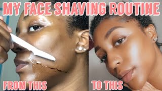 SHAVING MY FACE FOR CLEAR SKIN || Dermaplaning At Home (Satisfying!!)