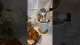 Hot milk chocolate with croissant aesthetic حليت ساخن مع الشكلاطة بالكرواسون