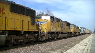 A Union Pacific and Metra Train Compilation at Glen Ellyn IL. 4/7/13