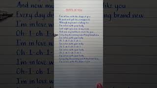 Shape Of You #lyrics #handwriting #lyricssong