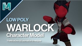 Low Poly Warlock Character Model | Autodesk Maya 2019 for Beginners | TheNiceOne 3D