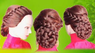 Hairstyle for long and medium hair | Side French hairstyle | braided bun | jura hairstyle |