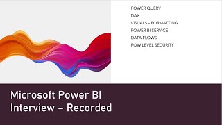 Microsoft PowerBI Interview | Power BI Interview Questions | Power BI Mock Interview