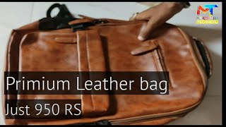 Best primium Leather stylish college Bag for men || Unboxing ||