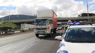 Truck crash slows traffic down