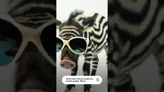 Asking AI to produce studio quality photo of zebra pig wearing sunglasses #ai #art #short