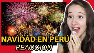 GRINGA REACIONANDO A FUEGOS ARTIFICIALES EN PERU PARA NAVIDAD