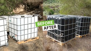 One Step Closer... Preparing the IBC Totes to Store Rainwater