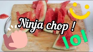 How to cut a Watermelon 切西瓜 | NINJA CHOP | Relieve stress | Fast cutting | ASMR | Fastest way