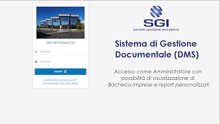 DMS SGI per la qualifica dei fornitori: Amministratore con Bacheca Imprese ed esportazione report