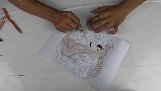 Akta kathbiral er sobi color korlam color pencil die | Mojibor Art