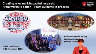 From words to action - From outcome to process: creating relevant and impactful research at CABS2020