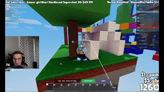 Roblox Bedwars Streamer Didn't Realize What Happened and Had The Funniest Reaction 😂