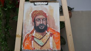 Shivaji Maharaj 🙏 acrylic work on canvas paper 🖌️