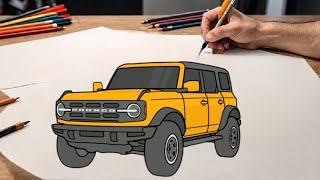 How to draw a FORD BRONCO / drawing Ford Bronco 2024 off-road suv