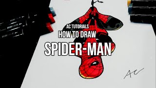 AMAZING!! How to Draw Spider-Man: Using Alcohol Markers