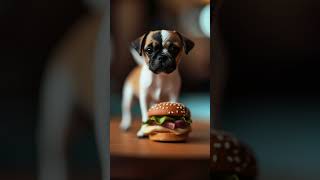 PUPPY ON HAMBURGER |  #shorts #ai #digitalart #puppy #dog