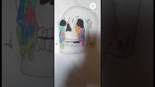 Skull rainbow art||#tutorial #shorts