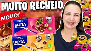 NOVAS BARRAS DE CHOCOLATE LACTA OURO BRANCO e SONHO DE VALSA RECHEADAS