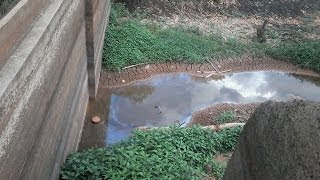 depois da chuva a barragem de piripá estar cheia-de lama e espaço para as maquinas trabalhar