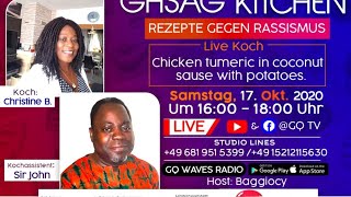 REZEPTE GEGEN RASSISMUS: LIVE KOCH: CHICKEN TUMERIC IN COCONUT SAUSE WITH POTATOES....VIER MONATE NA