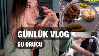 EVDE BİR GÜNÜM | SONUNDA SU ORUCUNA BAŞLAMAK | DİYETTEYKEN YEMEK HAZIRLAMAK | GÜNLÜK VLOG 🌸🥩🥗