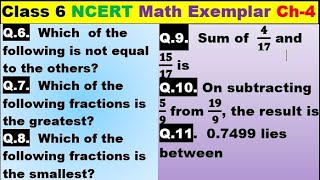 Class 6 Math Ch-4 Q 6 to 11 Math NCERT Exemplar Solution|MATH|NCERT|Fractions and Decimals|CBSE|Ch 4