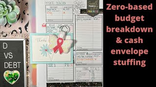 Zero based budget paycheck breakdown and cash envelope stuffing, plus happy mail!