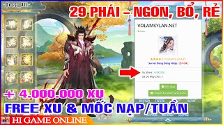 VLTK Mobile Lậu 29 Phái Siêu Xịn - Tạo TK Tặng 4m Xu, Event Đua Top Siêu Ngon | Jx Kỳ Lân