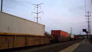 Canadian Pacific # 8797 Leads Northbound Intermodal, Metra Lake Cook Road Station